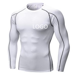 T-shirt de compression pour hommes en gros - Vêtements de sport respirants, écologiques, à séchage rapide et extensibles, fabriqués sur mesure en usine - Product Image 2