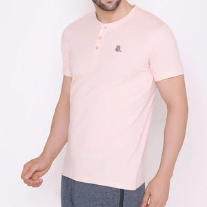 T-shirt Henley à manches courtes pour homme, avec 2 ou 3 boutons, logo personnalisé, en coton - Product Image 1