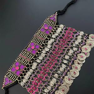 สร้อยคอแบบดั้งเดิมของชาวอัฟกานิสถาน ทำด้วยมือ ประดับเพชร รูปทรงเรขาคณิต ทันสมัย สไตล์ชนเผ่า สำหรับผู้หญิง ใส่ในงานเทศกาล งานปาร์ตี้ งานเฉลิมฉลอง - Product Image 2