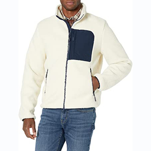 Chaqueta de lana bordada para hombre, fabricante de ropa personalizado, con cremallera, Sherpa - Product Image 1