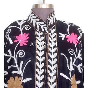 Handmade <b>Velvet</b> Vintage Suzani Pocket Winter Quilted Eco-Friendly Quick Dry Floral Pattern <b>Women's</b> <b>Jacket</b> with Cotton Lining - Product Image 3