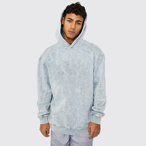 Venta al por mayor Vintage Washed Hoodie Tie Dye 3D Print Acid Wash Hoodie Heavy Cotton French Terry Oversized Men's Hoodies - Product Image 1