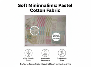 Tela Brocada de Algodón Pastel con Estampado en Bloque, Resistente a la Abrasión, Hecha a Mano en Jaipur, Textil Orgánico al por Mayor, Ligera - Product Image 6