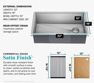 Top-rated KRAUSE Kore Undermount Gauge Single Stainless <b>Kitchen</b> <b>Sink</b> & Cutting Board For Sale - Product Image 3