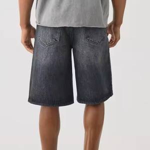 2025 nouveauté respirant coton Denim jean Shorts couleur unie soleil délavé réglable Double poches bonne qualité tricoté - Product Image 1