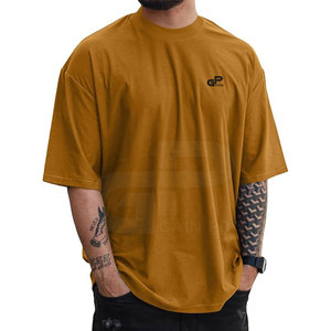 T-shirt ample surdimensionné à manches courtes pour hommes, couleur unie, design de logo personnalisé, T-shirts surdimensionnés pour hommes, nouveauté - Product Image 1