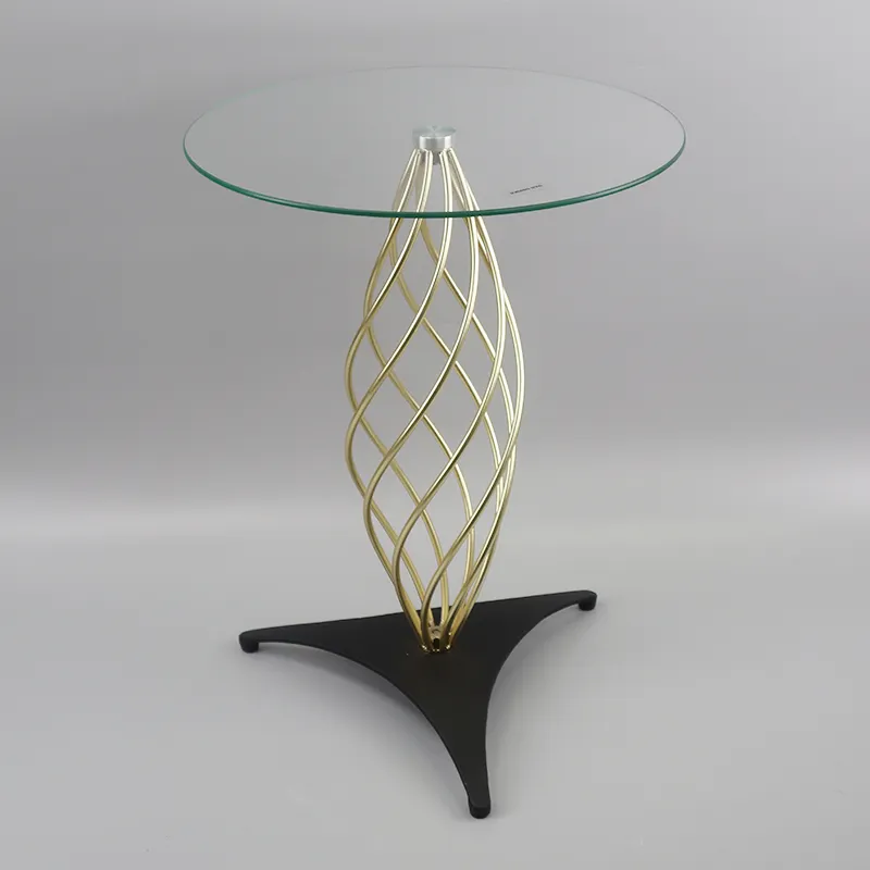 3フィートデザインの丸型ガラスコーヒーテーブル