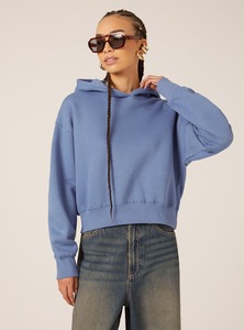 เสื้อฮู้ดกันหนาวขนาดใหญ่สำหรับผู้หญิงเสื้อผ้าแนวสตรีทพิมพ์ลายโลโก้ด้านหน้าสำหรับ100% ผ้าแคนวาสคอตตอน - Product Image 3