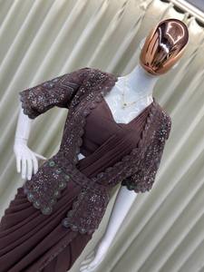 Prêt à porter de haute qualité Star Georgette Sequin Saree avec Koti et chemisier entièrement cousu Fantaisie Party Wear Saree Set Fabriqué en Inde - Product Image 4