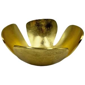 Tazón de hoja de trébol decorativo de aluminio dorado hecho a mano decoración moderna para el hogar pieza de acento elegante centro de mesa sala de estar - Product Image 1