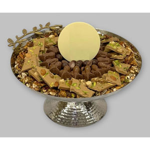 Bol de luxe en métal aluminium de qualité Design vintage Plateau de table Bol à chocolat Centre de table à chocolat pour événements et célébrations - Product Image 3