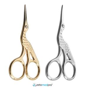 Tijeras para Recortar Cejas de Acero Inoxidable de Primera Calidad, Acabados Dorado y Plateado - Product Image 2