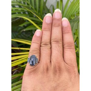 Oval Cut Blue Sapphire <b>Ring</b> 925 Sterling <b>Silver</b> Handmade Gemstone <b>Ring</b> Wholesale Jewelry Supplier - Product Image 1