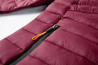 Veste matelassée coupe ajustée pour homme, col montant, coupe-vent, en polyester, décontractée, pour l'automne, fermeture éclair, couleur unie