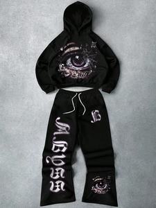 Chándal de Invierno para Hombre, con Capucha, Ecológico, de Algodón y Felpa Técnica, con Logotipo Personalizado, Venta al Por Mayor Premium - Product Image 4