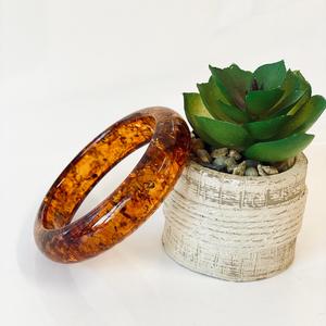 Bracelet jonc en ambre cognac, petit bracelet jonc, diamètre intérieur 56 mm, bracelet jonc en ambre ; bracelet en ambre fait main - Product Image 3