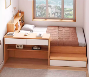 El juego de muebles de dormitorio para niños incluye una mesa de estudio de almacenamiento con cajón de cama otomana individual - Product Image 2
