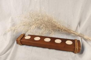 Portavelas de madera antiguo Portavelas pulido hecho a mano por Unique Craft India para decoraciones navideñas - Product Image 2