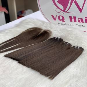 Paquets et fermetures de cheveux humains vierges 100% bruts non traités pour extensions de cheveux de perruque - Product Image 4