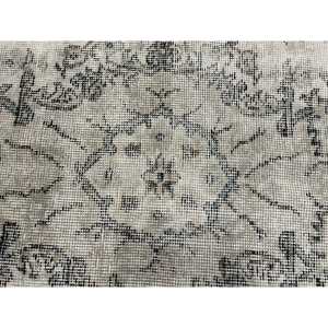 Alfombra de 3.6x7.2 pies, Alfombra Turca, Alfombra Floral de Lana Gris Vintage - Product Image 5