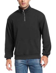 Sweat-shirt de golf à col zippé 1/4 avec logo personnalisé, pull élégant anti-UV, coupe classique, manches standard, tissu molletonné 100% coton - Product Image 5