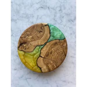 High Quality Epoxy Resin Wood <b>Coaster</b> Handicrafts Custom Designed Classic round Resin Wood <b>Coaster</b> <b>Set</b> - Product Image 6