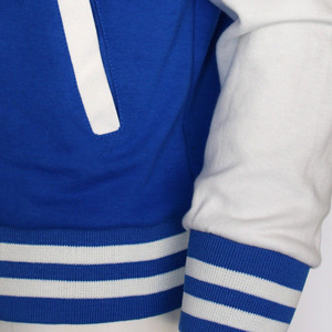 2026 Customized Designs <b>Men's</b> Distress Embroidery Blue and <b>White</b> Varsity CollegeBaseballjacket for <b>men</b> DDP Shipping - Product Image 5