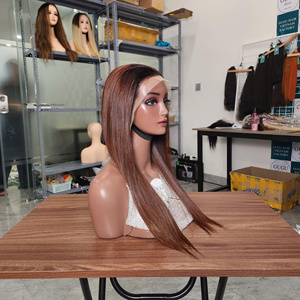 Peluca PRE PLUCKED con malla frontal 100% Peluca de cabello humano vietnamita doble dibujado hueso de alta calidad recto ombre color marrón buen precio - Product Image 4