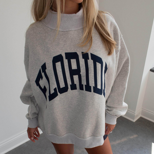 Pull-over réversible en molleton personnalisé Sweat-shirt Floride Col montant réversible Impression de logo personnalisée OEM - Product Image 6