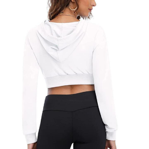 Sudadera con Capucha Corta y Holgada para Mujer, Personalizada con Bordado Frontal, Tejido de Felpa Francesa, Algodón de Alta Calidad, Transpirable - Product Image 3