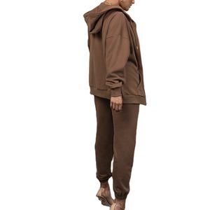 Conjuntos de chándal de dos piezas con capucha y cremallera completa de alta calidad personalizados al por mayor para hombre 2026 - Product Image 3