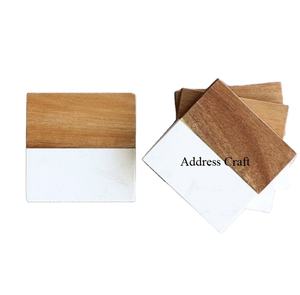 Sous-verres en résine de bois de forme carrée les plus populaires Sous-verres en bois de style classique Vaisselle de table Sous-verres créatifs en résine de bois - Product Image 1