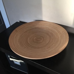 Handicraft Eco-friendly Spun Bamboo <b>Bowl</b> Spun Bamboo Plates Made of 100% Natural Bamboo With Engrave Laser Logo Made in Vietnam - Product Image 6