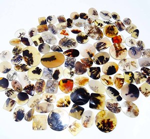 Ágata dendrítica Shazar Natural superior, cabujón Natural fino, piedra preciosa de cuarzo, forma mixta para la fabricación de joyas - Product Image 1
