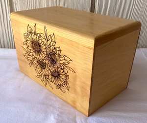 Urna de Cremación de Madera de Girasol para Adultos, Urna de Cremación Floral, Urnas de Madera Hechas a Mano con Nuevo Diseño, Urnas Funerarias - Product Image 3