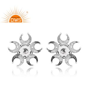 Meilleure vente de boucles d'oreilles en argent sterling oxydé avec cristaux naturels et pierres précieuses, quartz, fabricant de bijoux personnalisés - Product Image 4