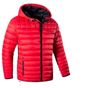 Veste bouffante chaude d'extérieur unisexe manteau à bulles avec logo personnalisé OEM coupe-vent d'hiver teint en couleur unie à capuche matelassé vêtements de sport en gros - Product Image 1