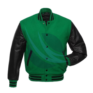 แจ็คเก็ตวาร์ซิตี้แฟชั่นใหม่สำหรับผู้ชาย แบบยูนิเซ็กซ์ สไตล์นักศึกษา  ออกแบบเองได้ แจ็คเก็ตหนังวาร์ซิตี้สำหรับใส่ลำลอง - Product Image 1