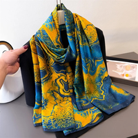 Nouvelle impression pure soie écharpe femmes ethnique carré luxe concepteur inspiré léger cou Wrap doux au toucher écharpe