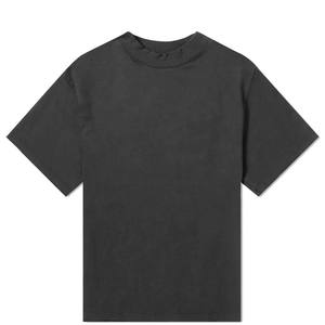Custom Design logo Mens Washed Short Sleeve Ribbed Mock Neck <b>Black</b> Oversized <b>T</b>-<b>shirts</b> - Product Image 4