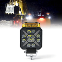 Feux de travail carrés blancs ambrés de 4 pouces, clignotants, balises, feux de signalisation, feux d'avertissement pour chariot élévateur, remorque, camion, tout-terrain