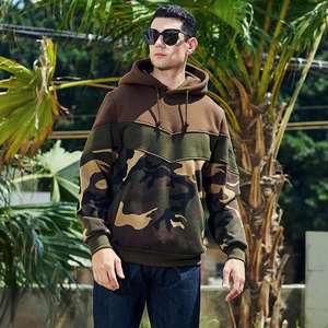Sweat à Capuche Unisexe Motif Solide Imprimé Personnalisé Brodé Technique de Lavage à l'Acide Patchwork Camouflage 100% Coton Sweat Homme - Product Image 3