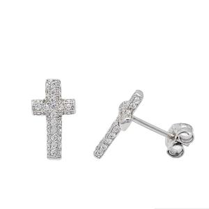 Custom Made Hot Selling High Quality 925 Sterling <b>Silver</b> Rhodium Plated Classic <b>Crown</b> Stud Earrings Zircon for Women's - Product Image 2
