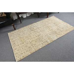 พรมขนสัตว์ตุรกีสีเบจ3.7 x 6.7ft คลาสสิกดีไซน์แบบเย็บปะติดปะต่อกันสำหรับเข้าห้องนั่งเล่นห้องนอนห้องโถงรูปสี่เหลี่ยมผืนผ้าทำจากน้ำยาง - Product Image 2