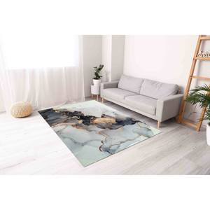 Tapis en marbre noir et or : Tapis d'art abstrait moderne, Tapis imprimé, Tapis en chenille - Product Image 2