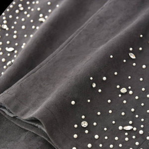 2025 personalizado para hombre Streetwear Jogger francés Terry algodón pantalones de gran tamaño diamantes de imitación pierna ancha lavado ácido pantalones de chándal acampanados - Product Image 3