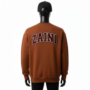 Sweat-shirt à capuche en molleton de coton premium pour homme, 320 GSM, tissu brossé doux, couleur marron, logo brodé personnalisé, sweat-shirts basiques - Product Image 2