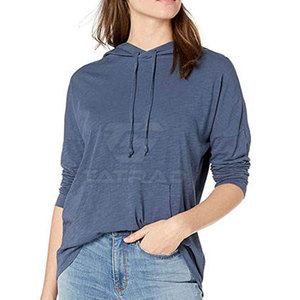 Sweat à capuche oversize pour femme, qualité supérieure, tissu 100% coton, coupe-vent, écologique, service OEM, dernier design tendance - Product Image 3