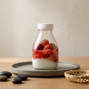 BPA Free Food Grade Wide Mouth Glass Bottle Bulk Leak-proof Empty Glass Beverage <strong>Container</strong> with Custom Logo - Product Image 3