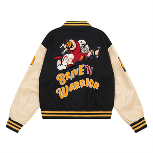 Fabricants de vestes universitaires pour hommes personnalisés High Street 100% Laine Custom PU Leather Sleeve Letterman Design OEM Service disponible - Product Image 2